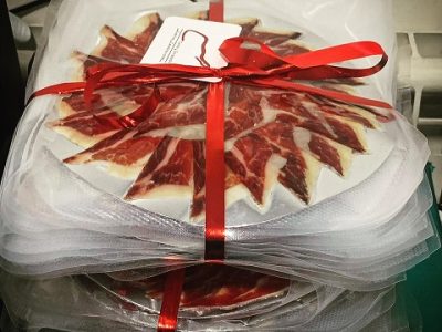 Sobres de jamón envasados al vacio